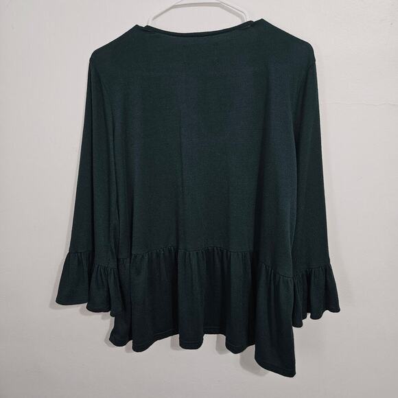 Anthropologie Moon River Lace Up Flare Sleeve Flowy Boho Top. Size Medium. - Picture 5 of 9